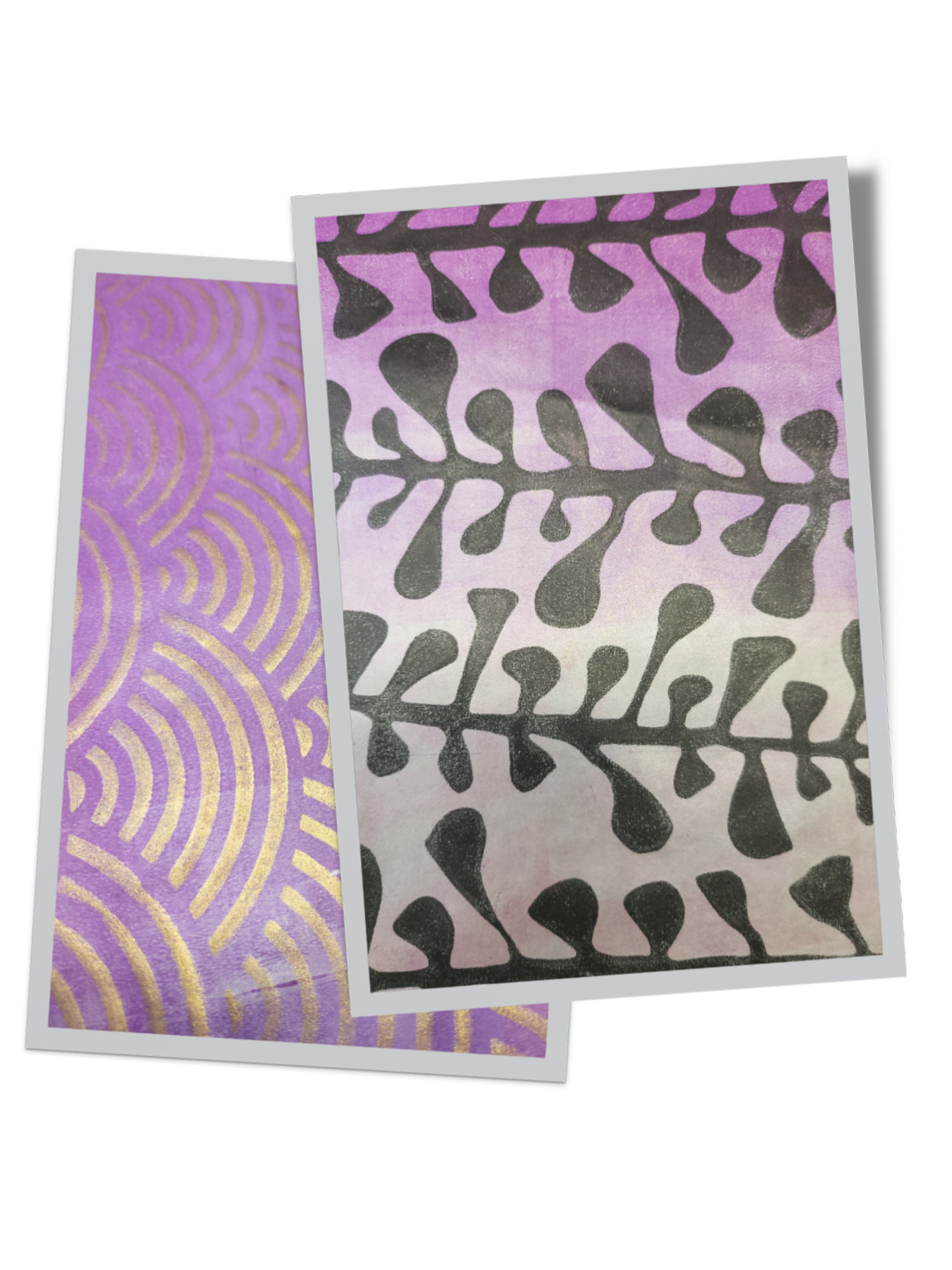 Mod Burgundy and Pink, Purple Gold Rainbow  8" x 10.5" Rice Paper (2 sheets)
