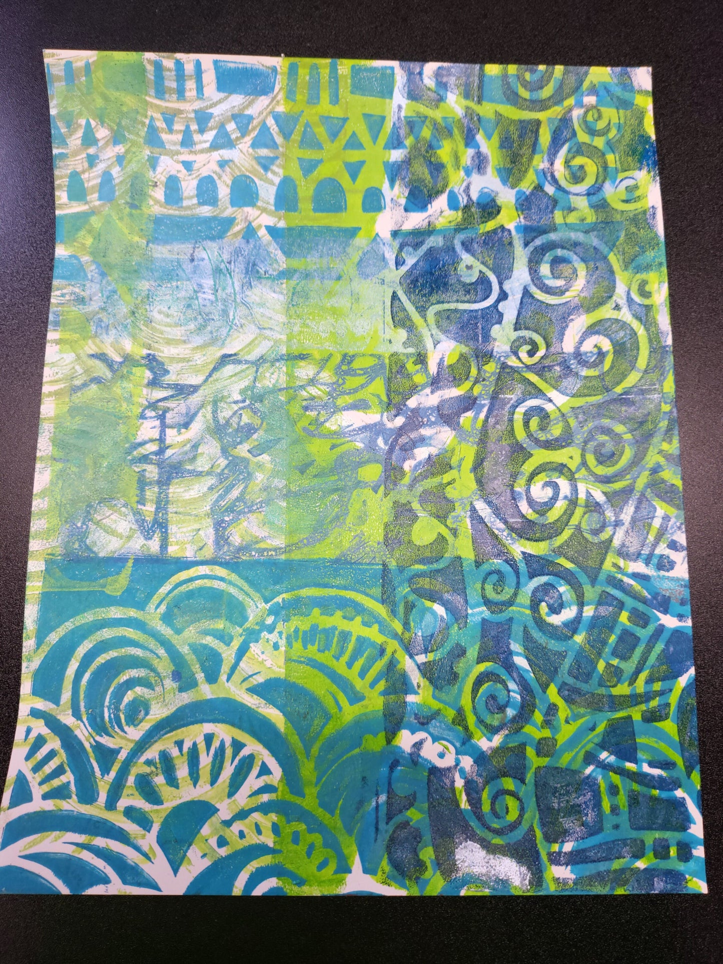 Lime, Blue, Teal, Writing, Metallic 8.5"x11" Cardstock (2 sheets)