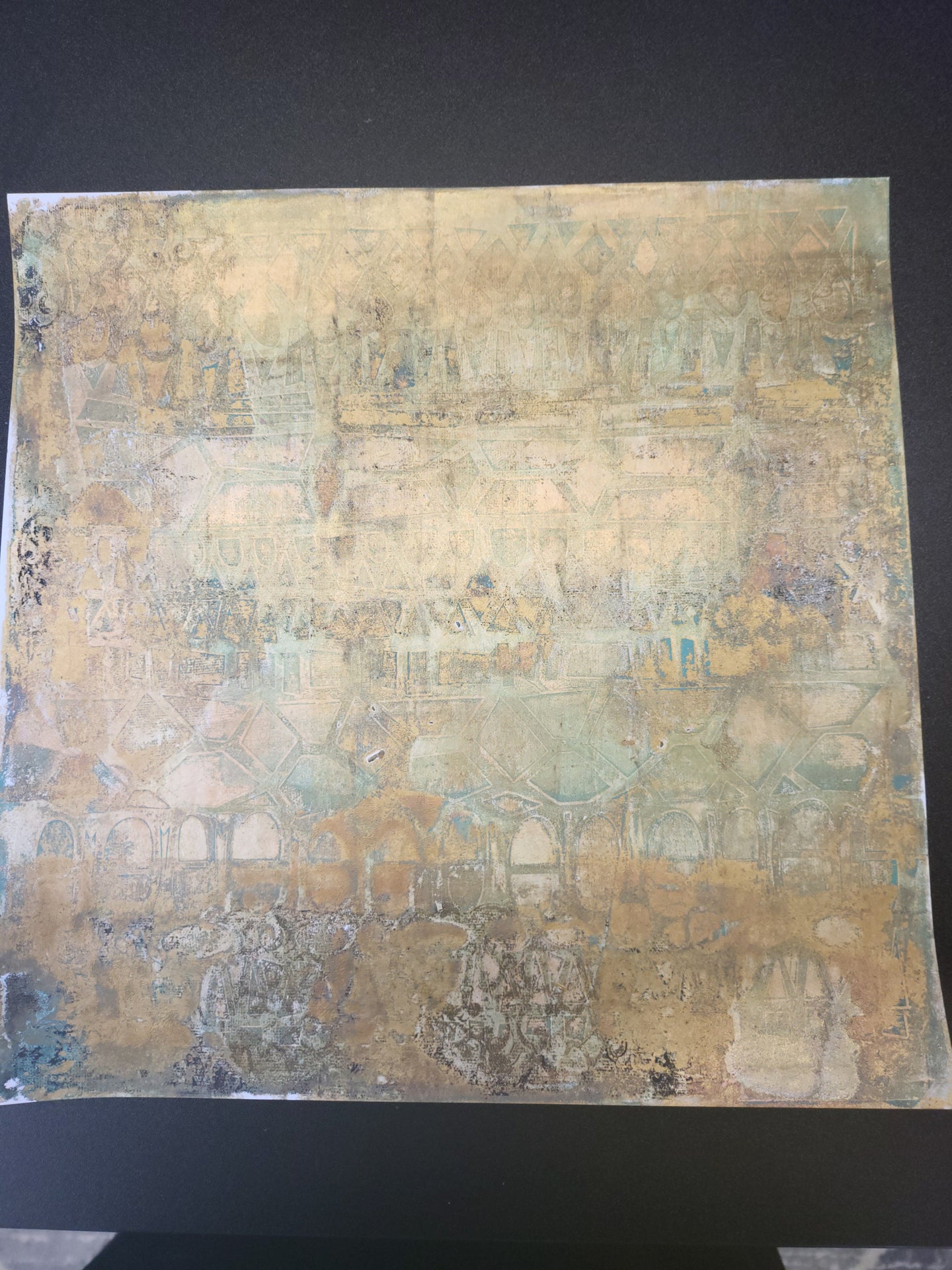 Muted Beige, Teal 12"x12" Cardstock