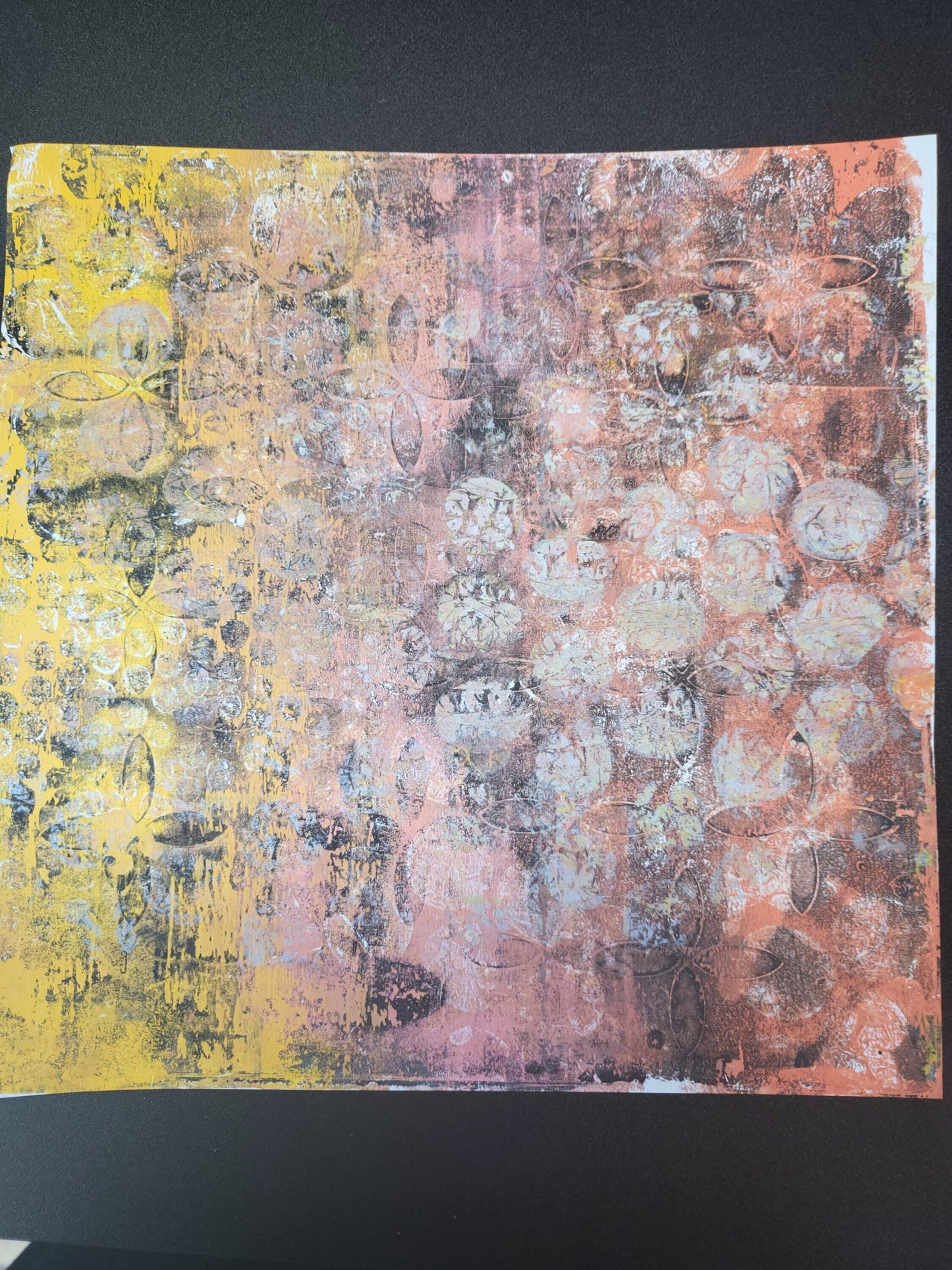 Yellow, Pink, Grunge 12"x12" Cardstock