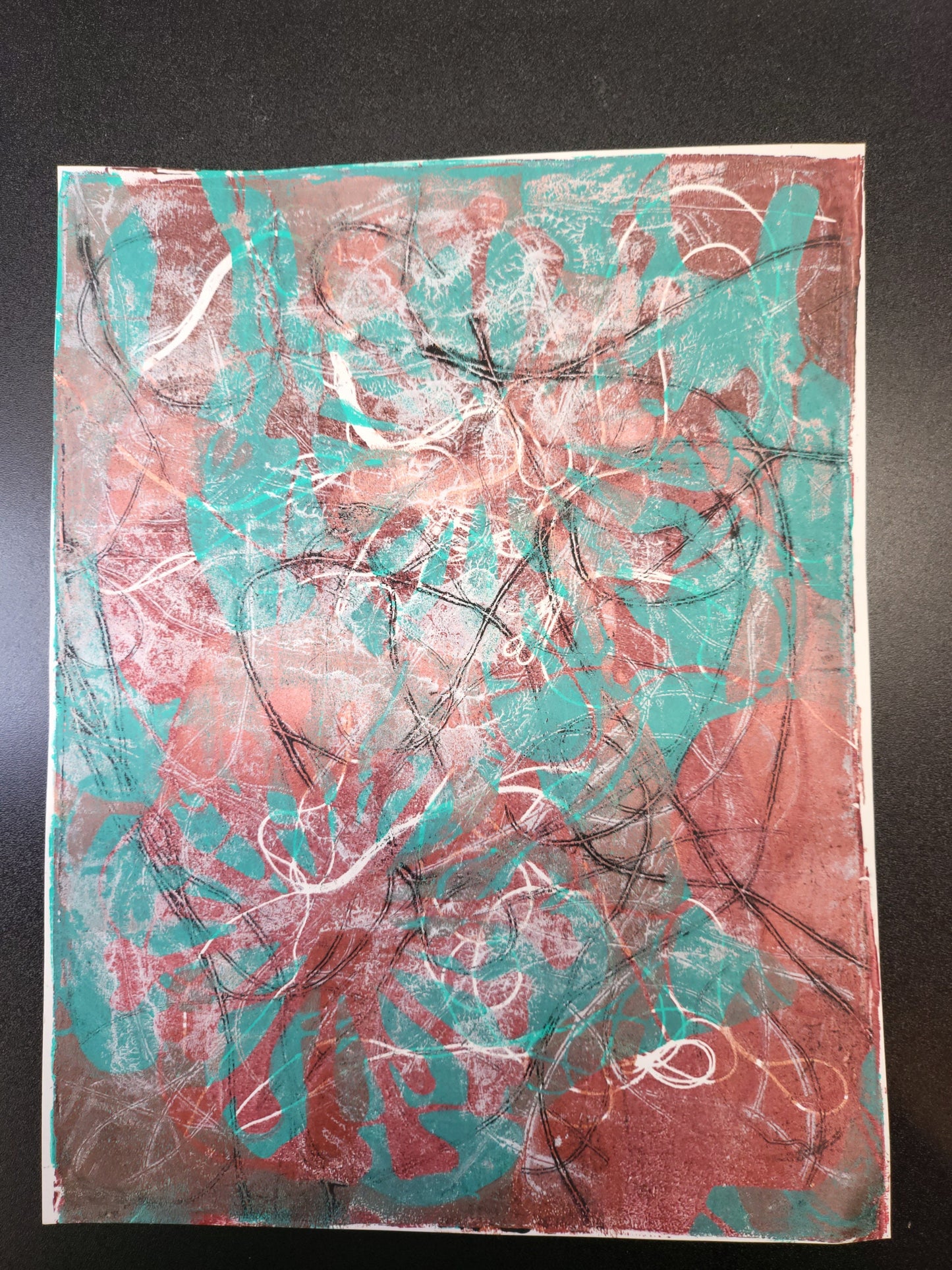 Copper, Teal, White String 8.5x11