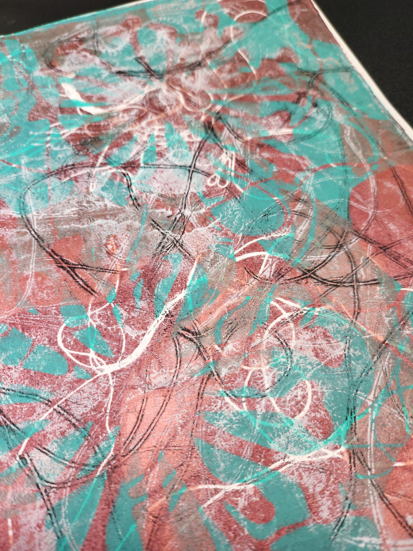 Copper, Teal, White String 8.5x11