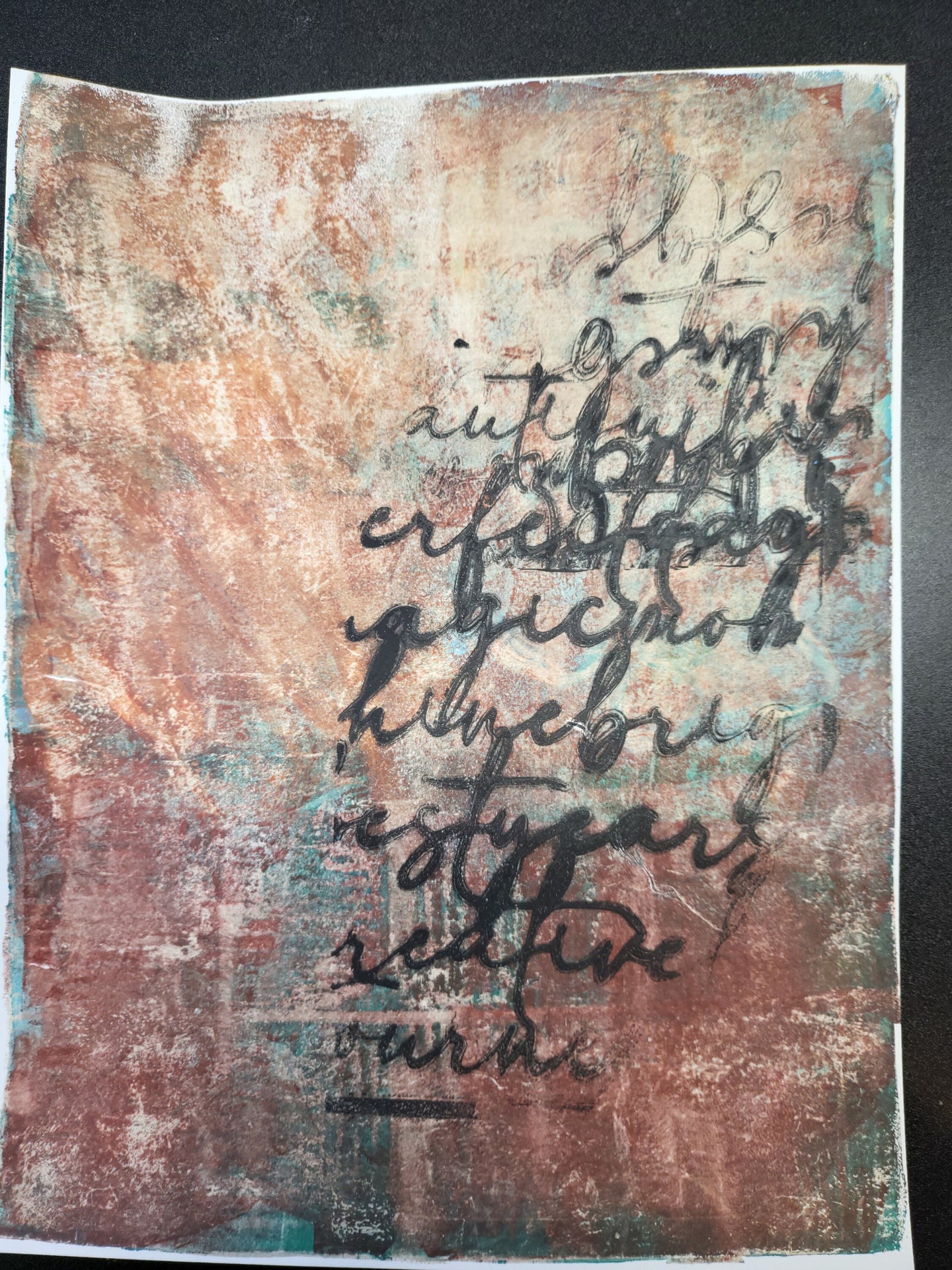 Patina, Brown, Teal, Parchment, Black Writing 8.5"x11" Cardstock