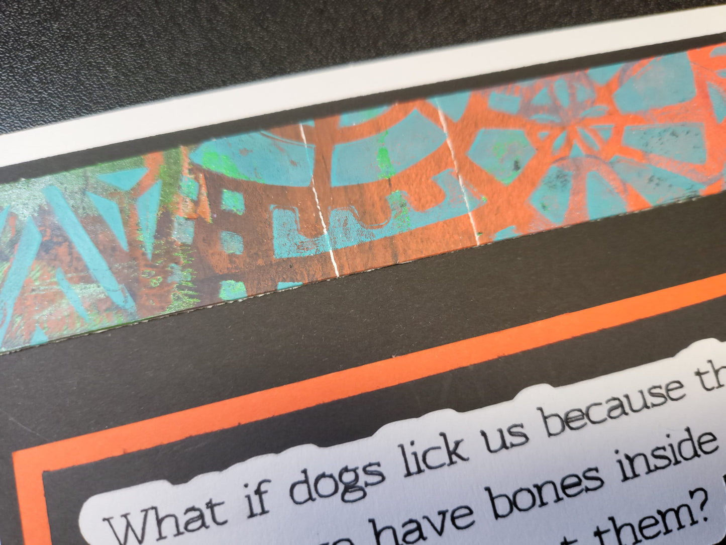 Dogs and Bones (with matching designed envelope) - Funny - Unique Acrylic Monotype