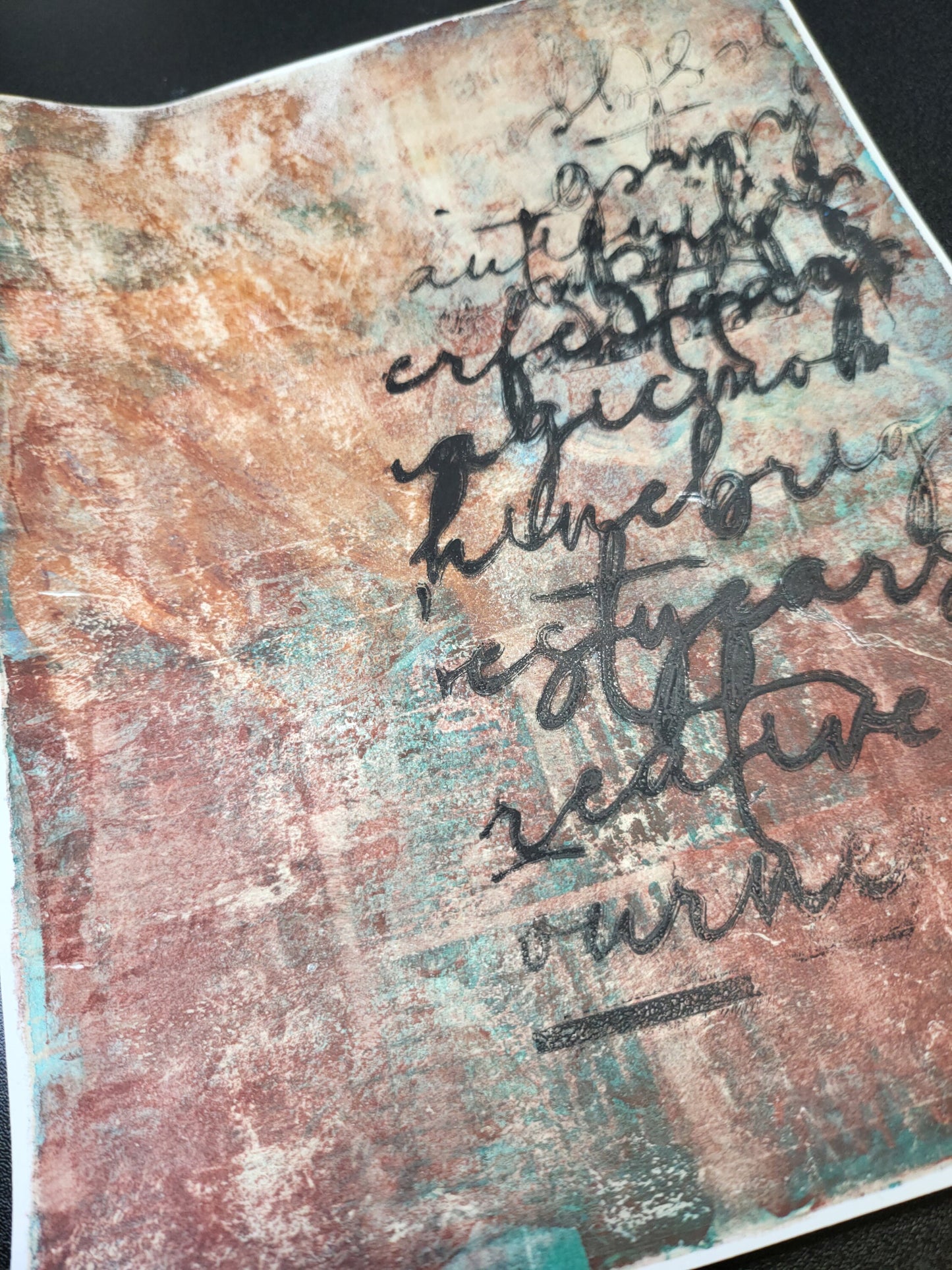 Patina, Brown, Teal, Parchment, Black Writing 8.5"x11" Cardstock